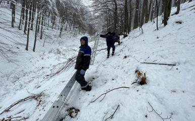Екипи на ЕРП Север възстановиха електрозахранването в района на връх Шипка при трудни метеорологични условия